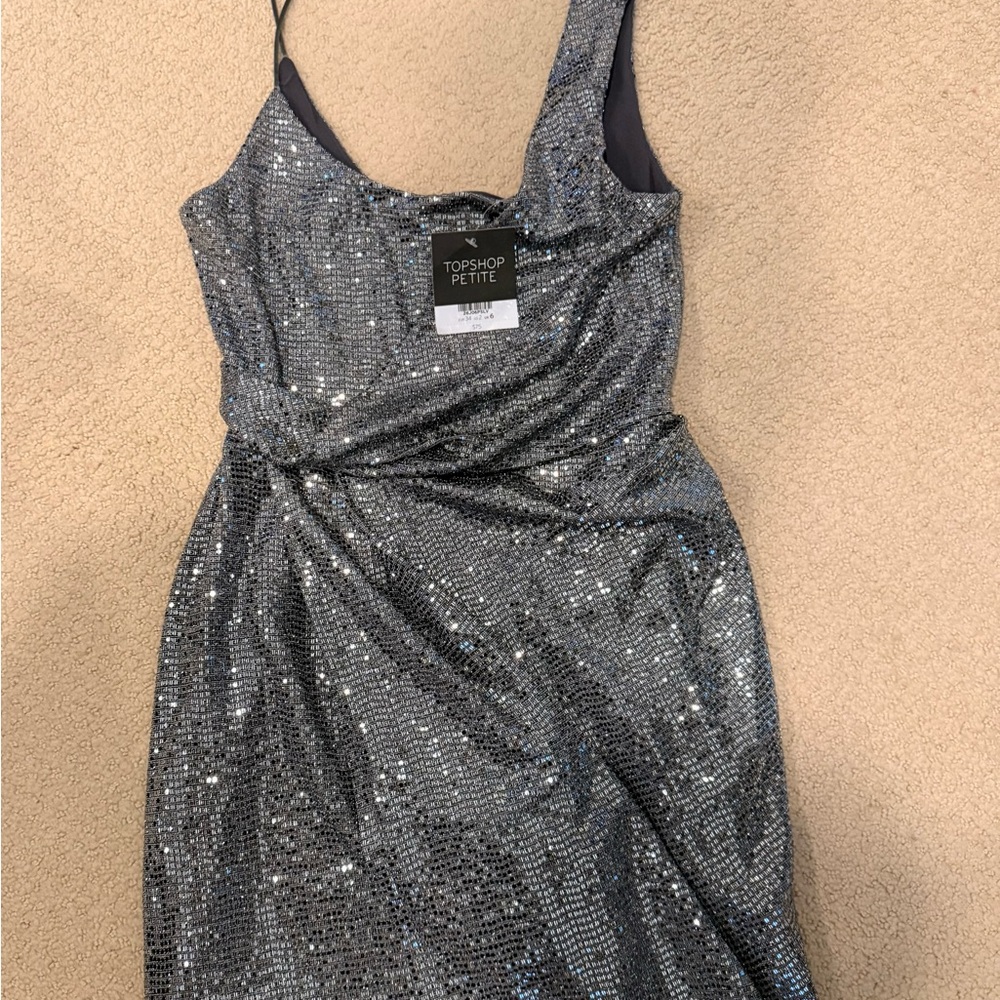 Topshop Metallic Mini Dress - Picture 2 of 4